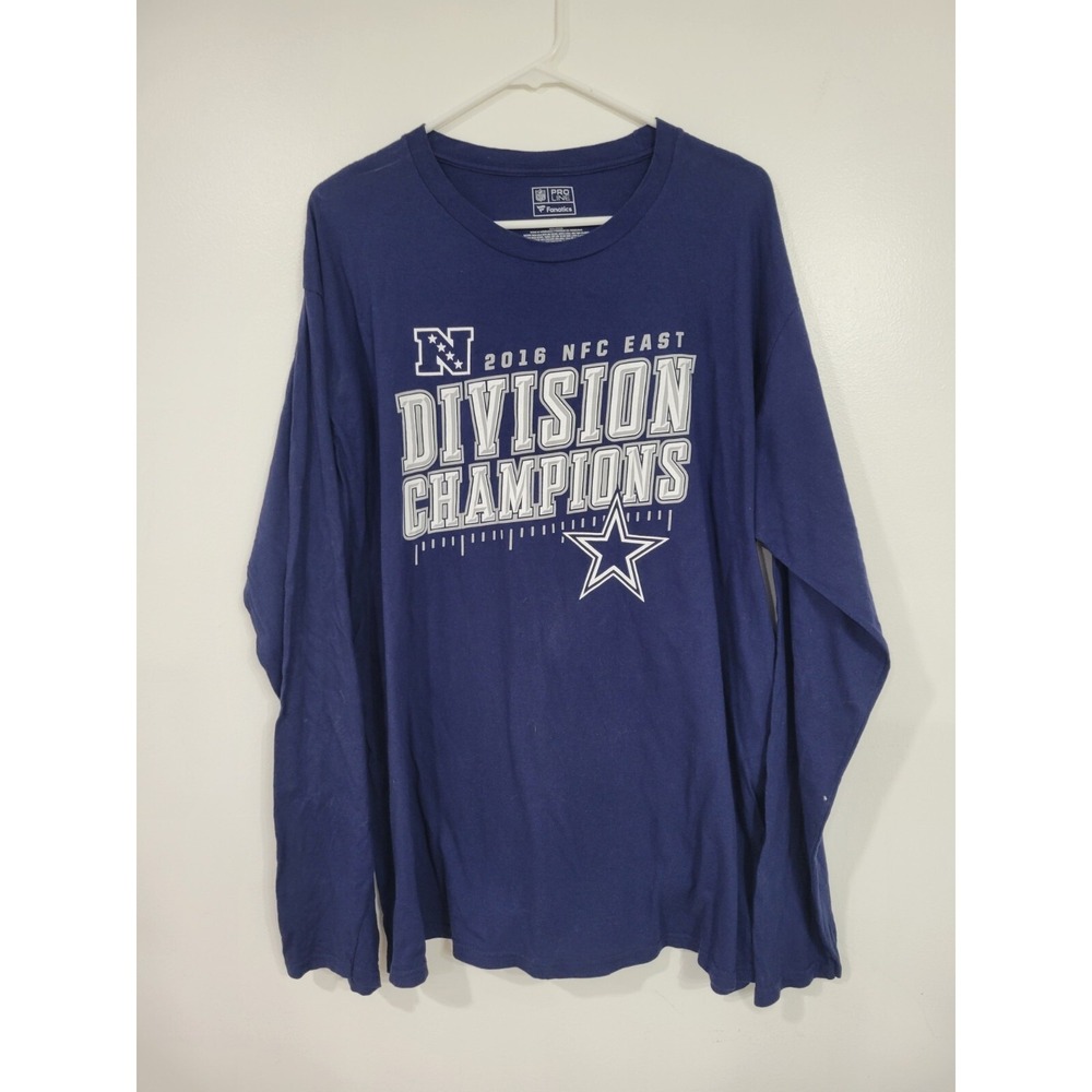 Dallas Cowboys 2016 Division Champions Long Sleeve Blue Shirt  XL
